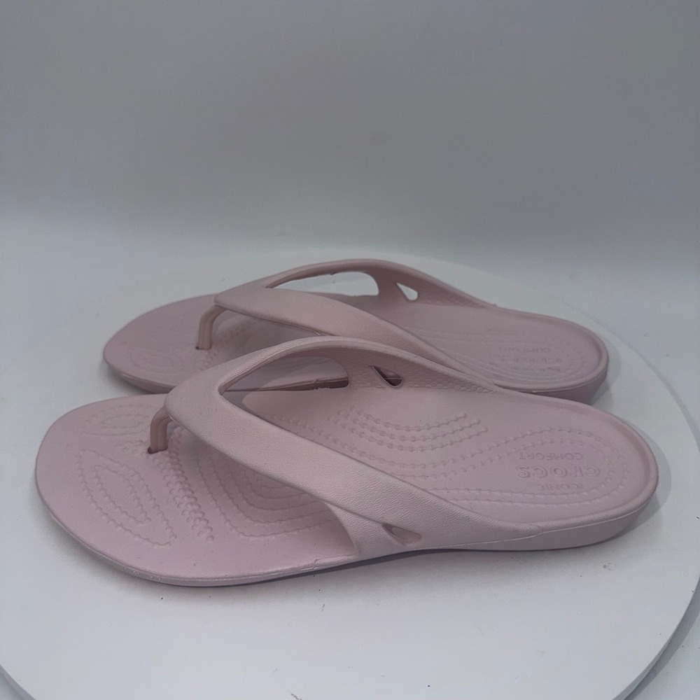Crocs Kadee II Flip Flops Womens 6 Pink Sandal Lightweight Casual 202492